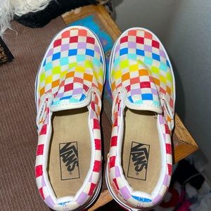Kids Rainbow checkered Vans